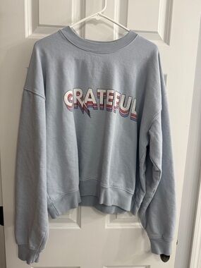 Spiritual Gangster Light Blue "Grateful" Graphic Sweatshirt
